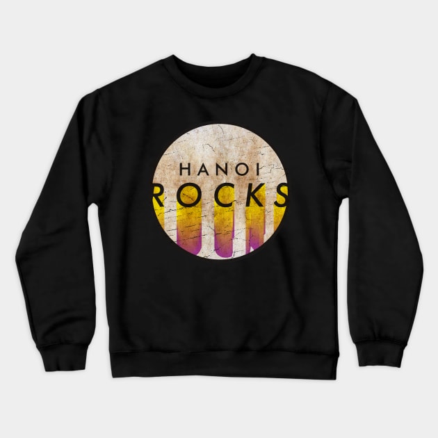 Hanoi Rocks - VINTAGE YELLOW CIRCLE Crewneck Sweatshirt by GLOBALARTWORD